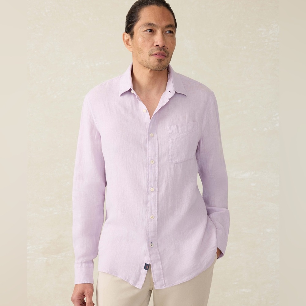 Faherty Laguna Linen Shirt Wisteria Men’s Size XXL